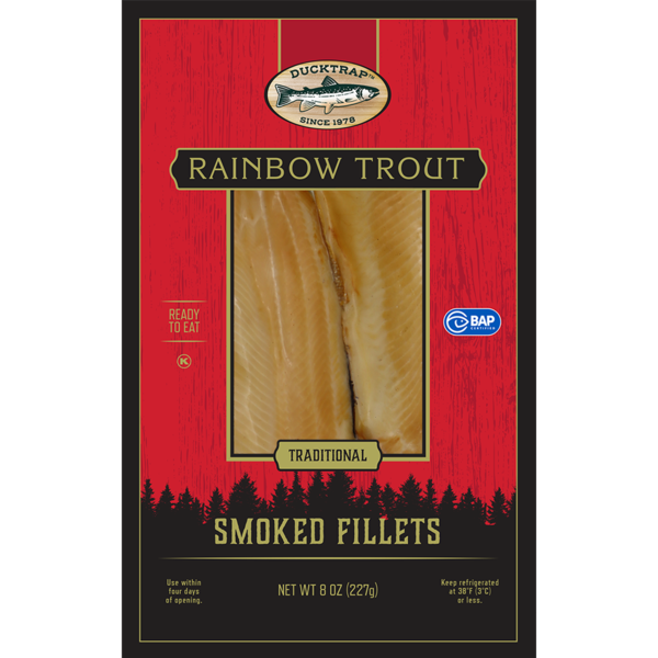 Packaged Seafood Ducktrap River of Maine Smoked Trout Fillets hero