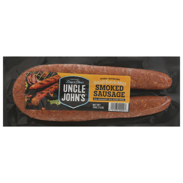 Hot Dogs, Bacon & Sausage Uncle John's Pride Sausage, Smoked, Small Batch Mild hero