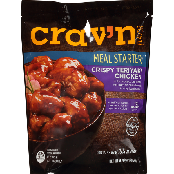 Frozen Meals Crav'n Flavor Crispy Teriyaki Chicken Fully Cooked, Boneless, Tempura Chicken Breast In A Teriyaki Sauce Meal Starter hero