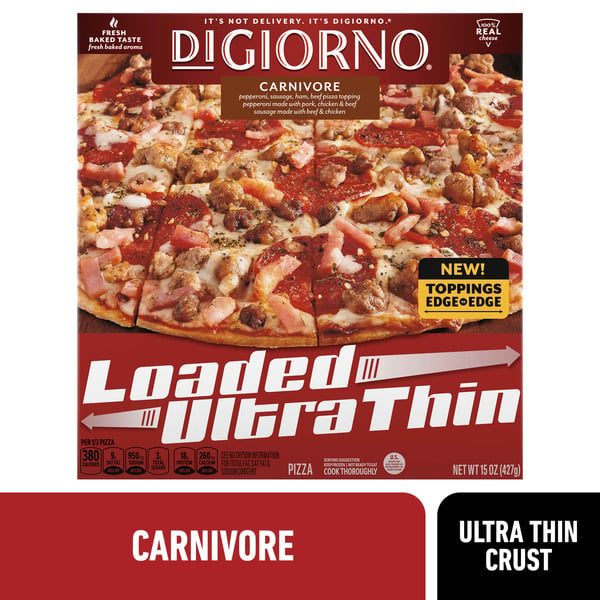 DiGiorno Ultra Thin Crust Loaded Carnivore Pizza hero