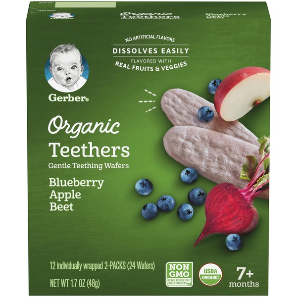 Fresh Fruits Gerber Teethers Blueberry Apple Beet Box hero