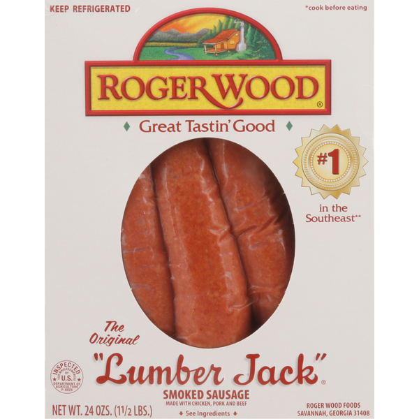 Hot Dogs & Sausage Roger Wood Foods Original Lumber Jack Smoked Sausage hero