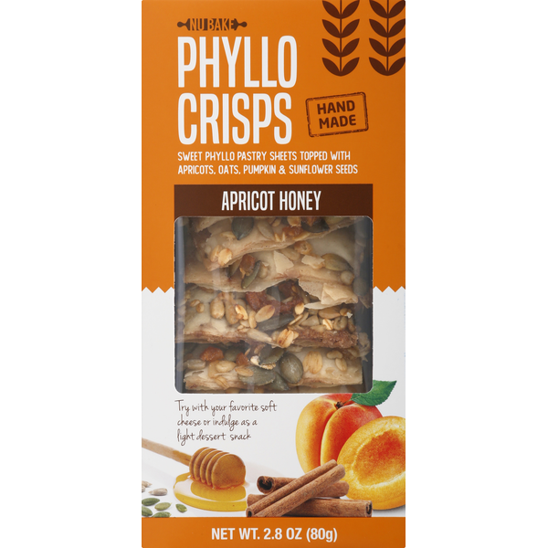 Crackers NU BAKE Phyllo Crisps, Apricot Honey hero