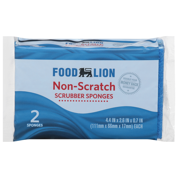 Cleaning Products Food Lion Sponges, Non-Scratch Scrubber, Wrapper hero