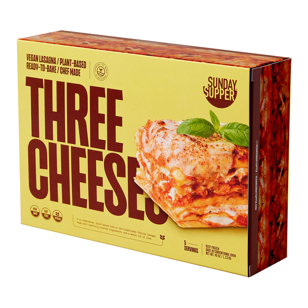 Frozen Meals Sunday Supper Vegan Three Cheese Lasagna hero