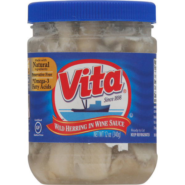 Packaged Seafood Vita Wild Herring in Wine Sauce hero