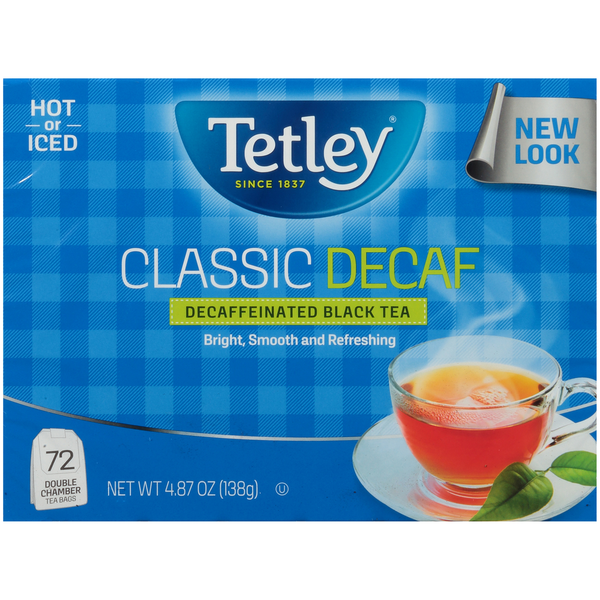 Tea Tetley Classic Decaf Decaffeinated Black Tea Bags hero