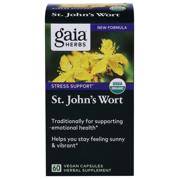 Vitamins & Minerals Gaia Herbs St. John's Wort, Stress Support, Vegan Capsules hero