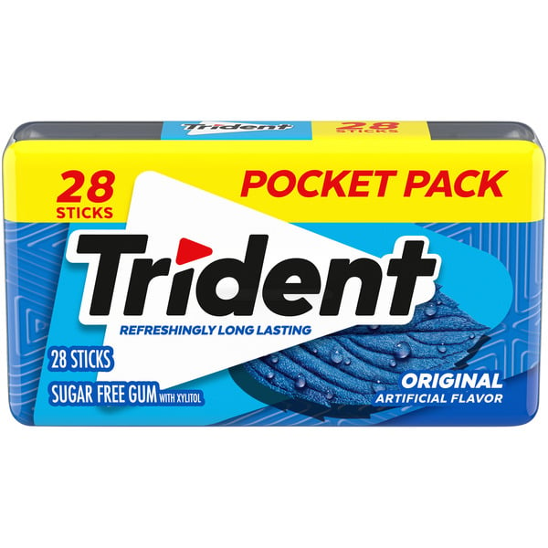 Mint & Gum Trident Original Sugar Free Gum, 28 Piece Pocket Pack hero