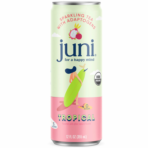 Tea Juni Sparkling Tropical Tea, Adaptogens, Organic hero