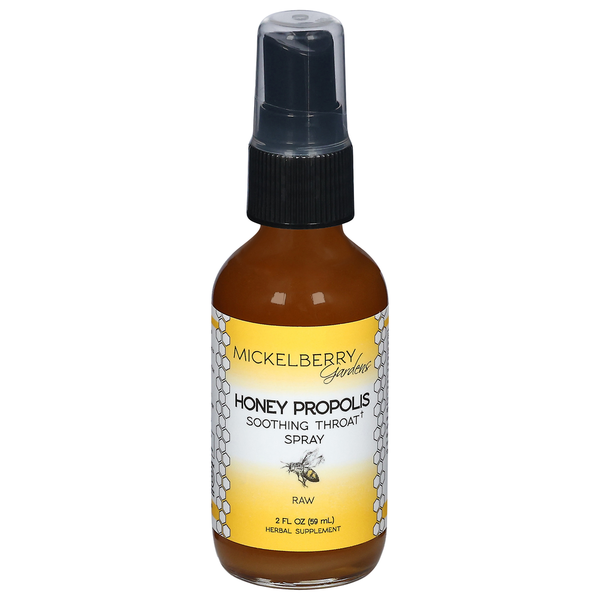 Immunity, Cold & Flu Symptoms Mickelberry Gardens Soothing Throat Spray, Raw, Honey Propolis hero