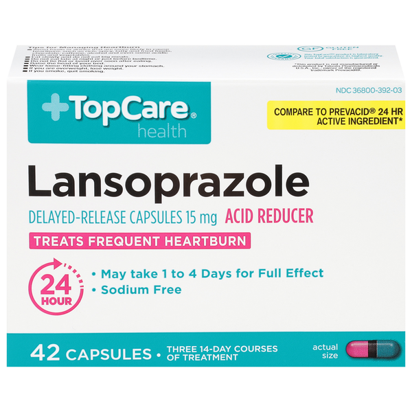 Digestion TopCare Lansoprazole, 15 mg, Capsules hero