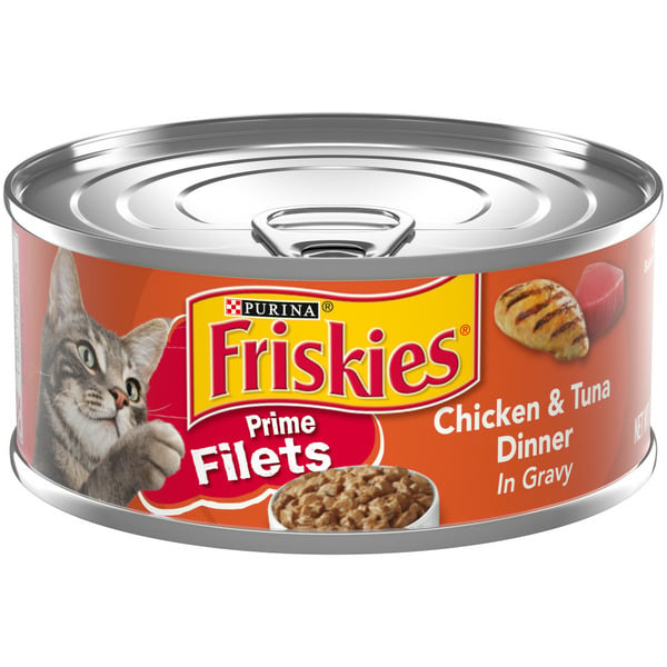 Cat Food Purina Friskies Gravy Wet Cat Food, Prime Filets Chicken & Tuna Dinner in Gravy hero