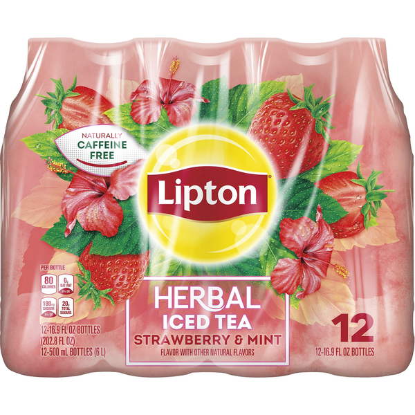 Tea Lipton Herbal Strawberry Mint Iced Tea hero