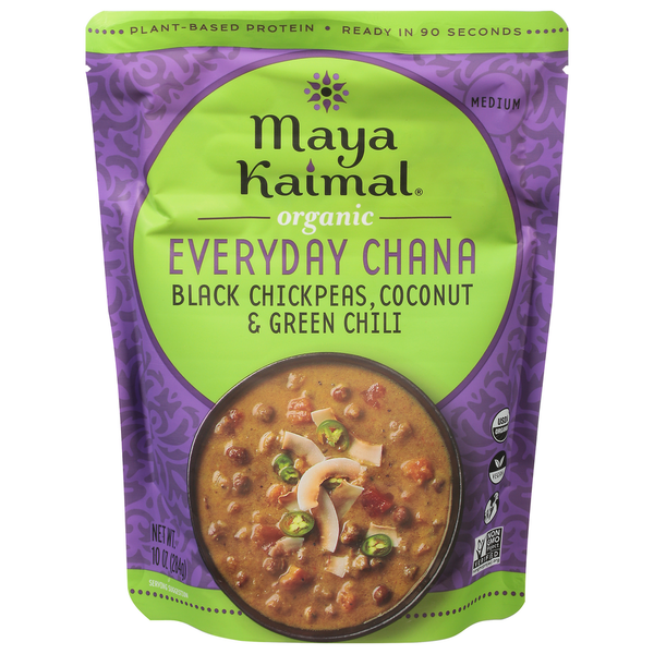 Maya Kaimal Everyday Chana, Organic, Medium, Black Chickpeas, Coconut & Green Chili hero