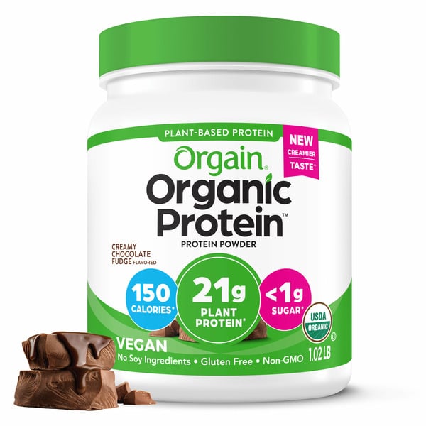 Protein & Meal Replacements Orgain Organic Vegan 21g Protein Powder, Plant Based - Creamy Chocolate Fudge hero