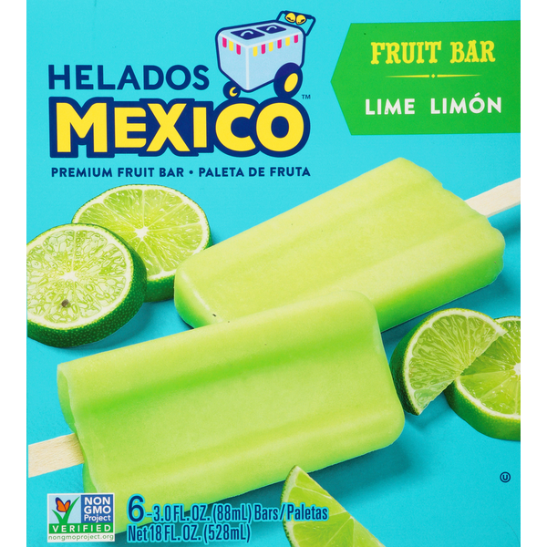 Ice Cream & Ice Helados Mexico Fruit Bars, Premium, Lime hero