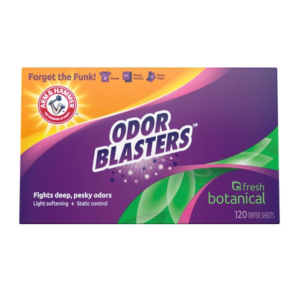 Laundry Arm & Hammer Odor Blaster Sheets Fresh Botanical Ct hero