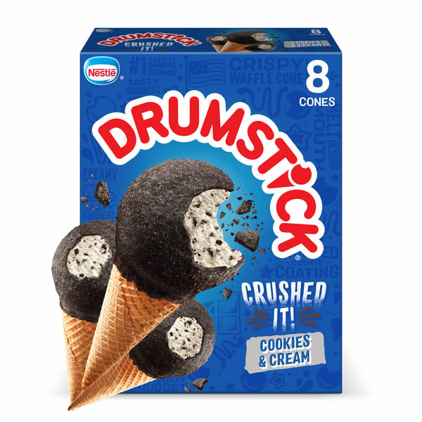 Frozen Dessert Drumstick Crushed It Cookies & Cream hero