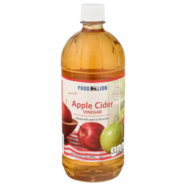 Oils & Vinegars Food Lion Vinegar, Apple Cider, Non-GMO, Bottle hero