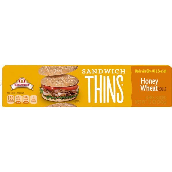 Bread Brownberry 6 count, Sliced Sandwich Thins hero