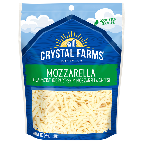 Packaged Cheese Crystal Farms Shredded Mozzarella Cheese hero