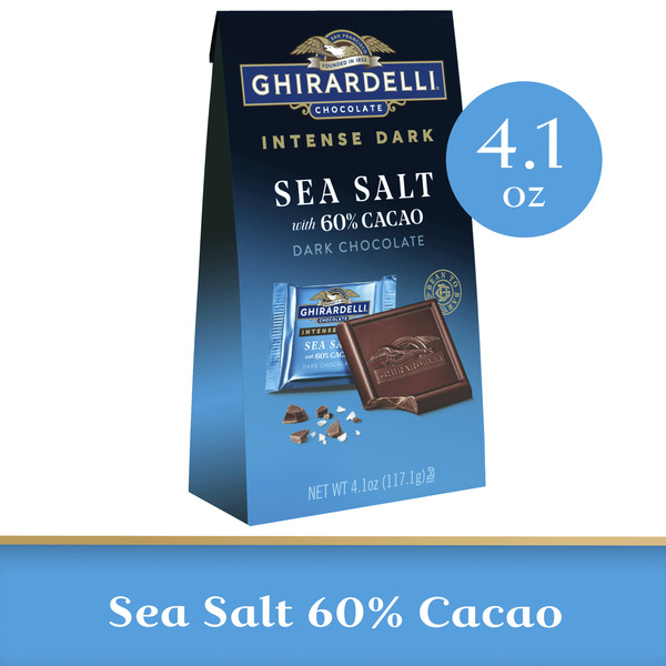 Candy & Chocolate Ghirardelli Intense Dark Chocolate Squares, Sea Salt 60% Cacao hero