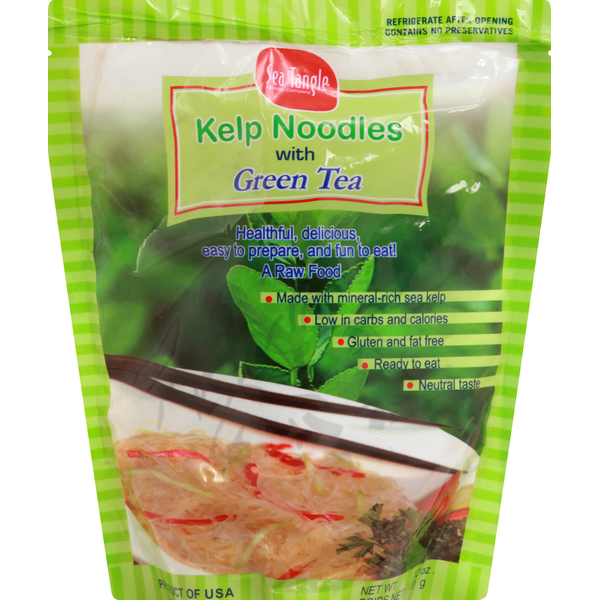 Asian Foods Sea Tangle Noodle Company Kelp Noodles, with Green Tea hero