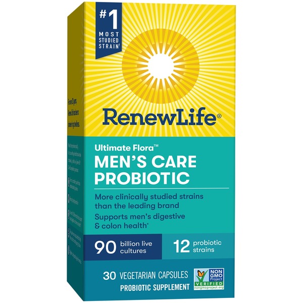 Men's Multivitamins Renew Life Men's Care Probiotic Capsules, Vegetarian, 90 Billion CFU hero