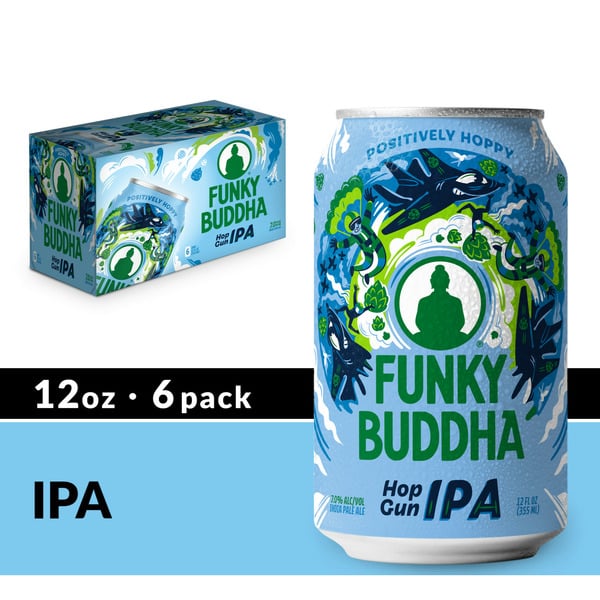 Craft Funky Buddha Hop Gun IPA Craft Beer Cans hero