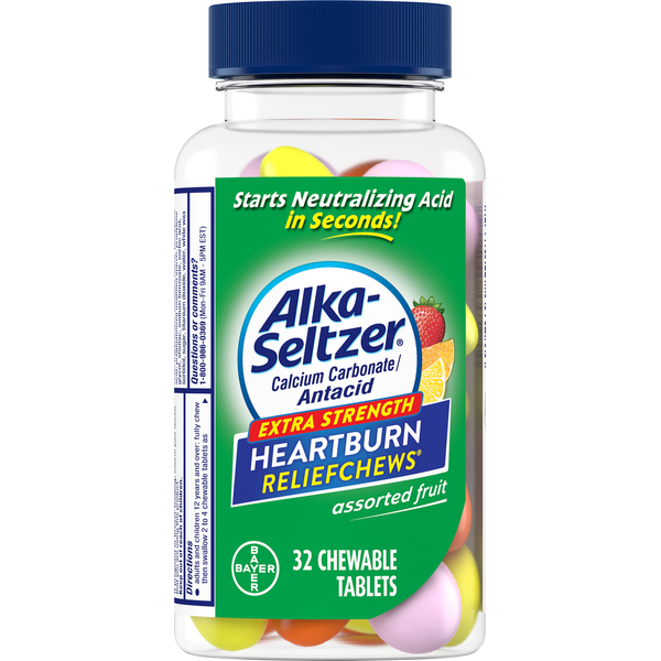 Muscles, Joints & Pain Relief Alka-Seltzer Heartburn ReliefChews, Extra Strength, Chewable Tablets, Assorted Fruit hero