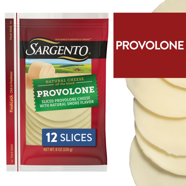 Packaged Cheese Sargento Sliced Provolone Natural Cheese with Natural Smoke Flavor hero