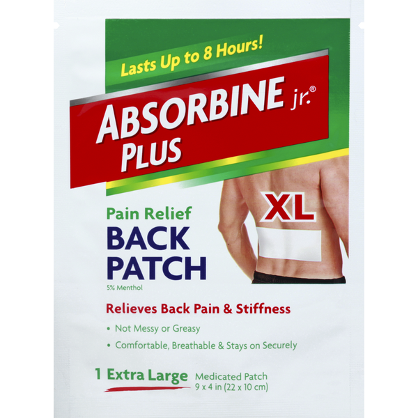 Muscles, Joints & Pain Relief Absorbine Jr. Back Patch, Medicated, Pain Relief, XL hero