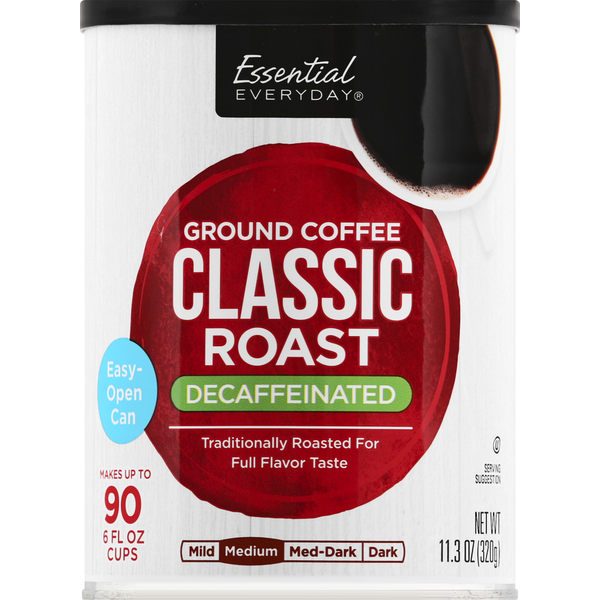 Coffee Essential Everyday Coffee, Ground, Medium, Classic Roast, Decaffeinated hero