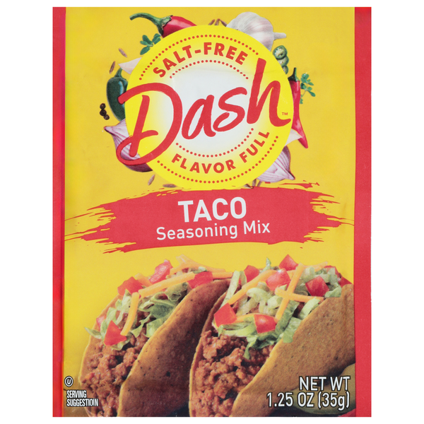 Marinades & Meat Preparation Dash Seasoning Mix, Salt-Free, Taco hero