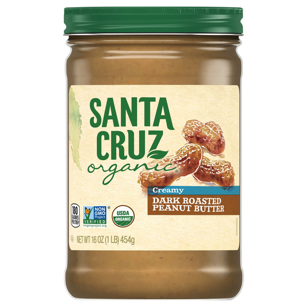 Santa Cruz Organic Peanut Butter, Dark Roasted, Creamy hero