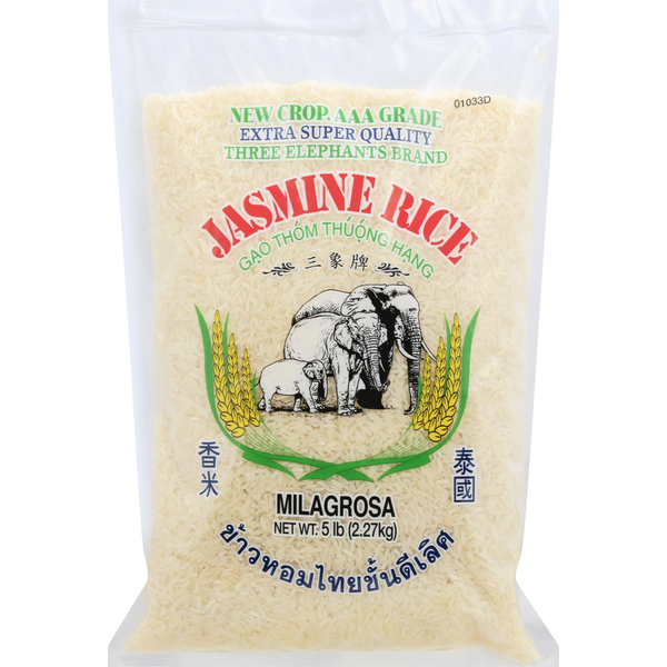 Grains, Rice & Dried Goods Three Elephant Jasmine Rice, Milagrosa hero