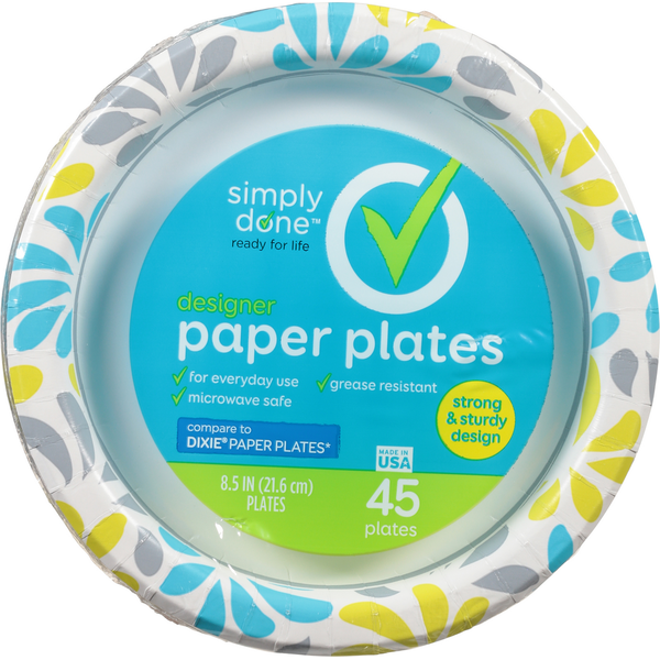 Plates, Bowls, Cups & Flatware Simply Done 8-5/8" Designer Paper Plates hero