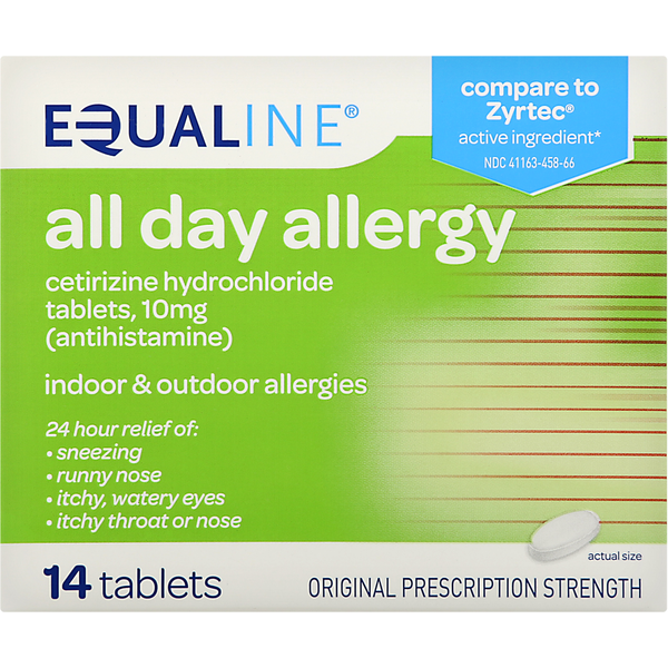 Cold, Flu & Allergy Equaline All Day Allergy Relief, Indoor/Outdoor, 10 mg, Tablets hero