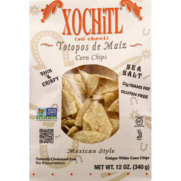 Chips & Pretzels Xochitl Corn Chips, White, Sea Salt, Mexican Style hero