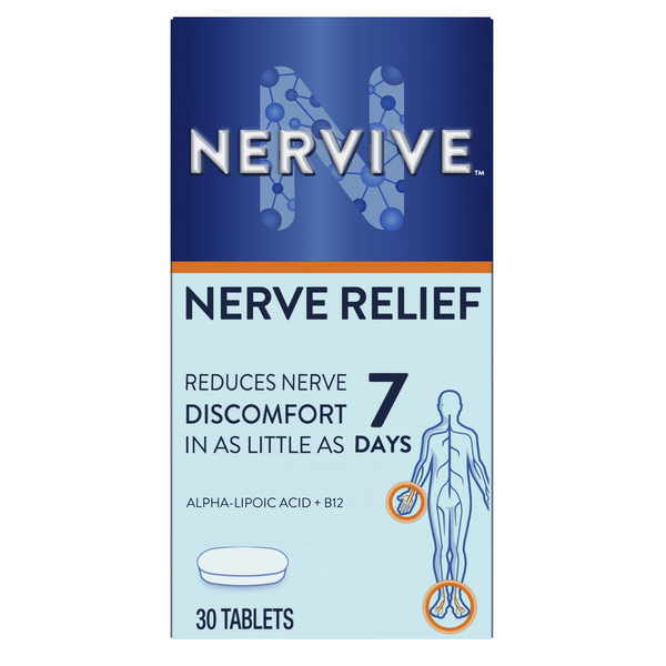 Muscles, Joints & Pain Relief Nervive Nerve Relief, Alpha Lipoic Acid, Vitamin B12, B6, B1, 30 Tablets hero