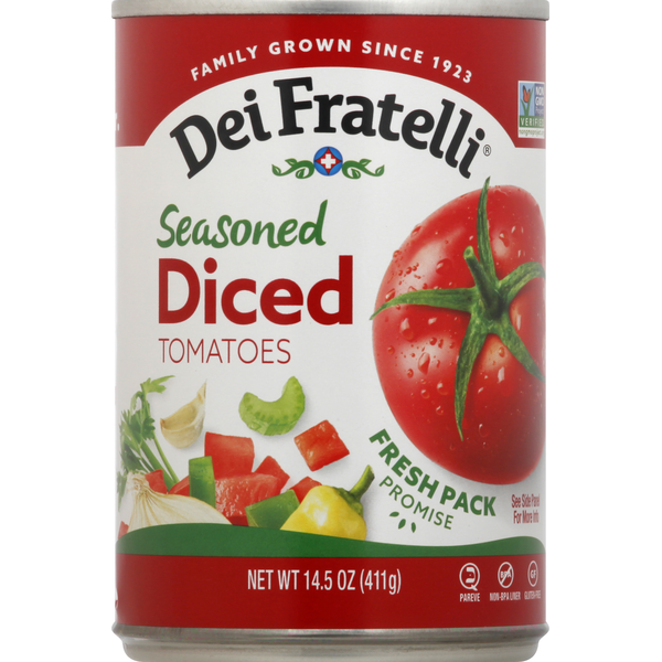 Canned & Jarred Vegetables Dei Fratelli Tomatoes, Seasoned, Diced hero