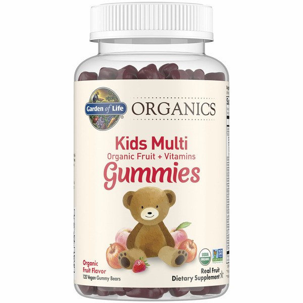 Children's Multivitamins Garden of Life Kids Multi, Organic Fruit + Vitamins,  Gummy Bears, Organic Fruit Flavor hero