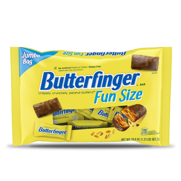 Candy & Chocolate Butterfinger Chocolatey, Peanut-Buttery, Individually Wrapped Fun Size Candy Bars, Jumbo Bag hero