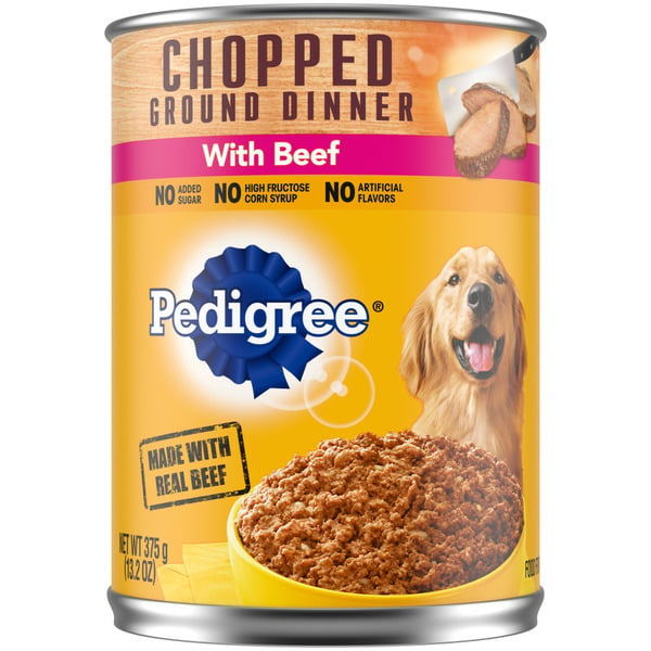 Dog Food & Care Pedigree Chopped Ground Dinner Adult Canned Soft Wet Dog Food with Beef hero