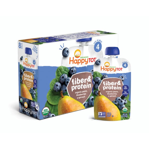 Food & Formula Happy Tot Organics Stage 4 Organic Pears, Blueberries & Spinach Pouch hero