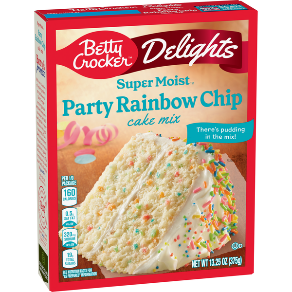 Betty Crocker Delights Super Moist Party Rainbow Chip Cake Mix hero