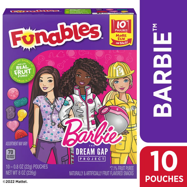 Cereal Funables Fruit Flavored Snacks, Barbie hero