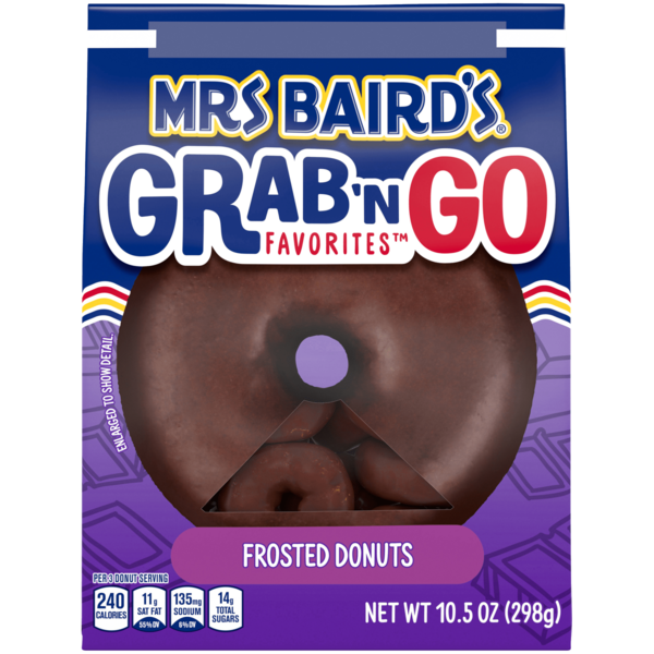 Bakery Desserts Mrs. Baird's Grab 'n Go Favorites, Frosted Donuts hero