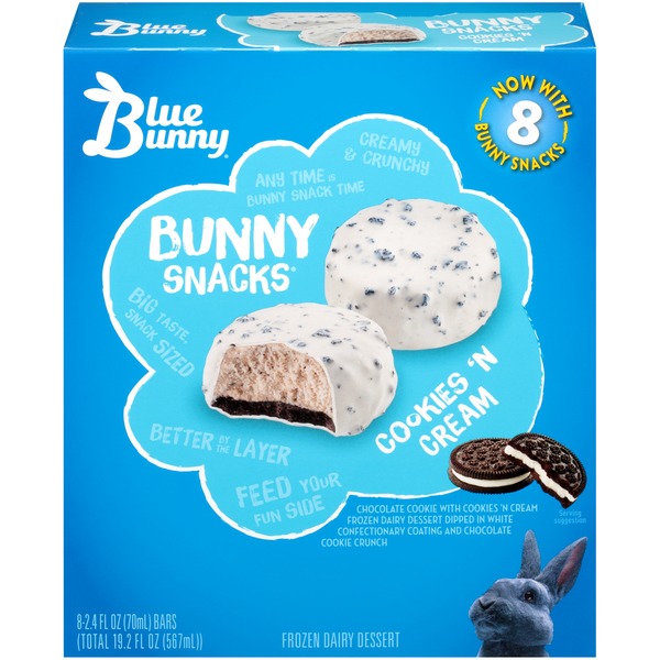 Frozen Meals Blue Bunny Cookies 'N Cream Bar hero